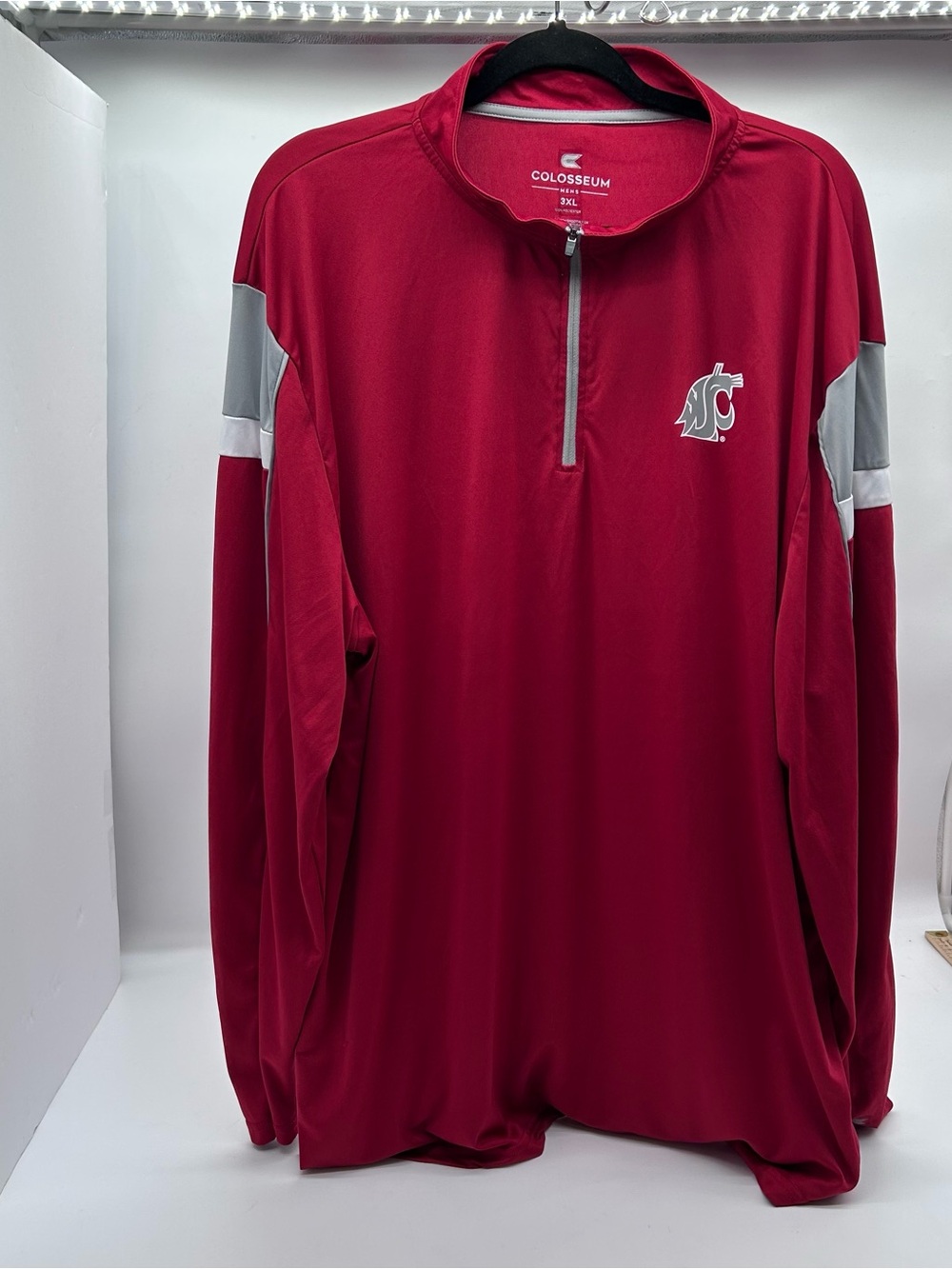 Colosseum Men's Washington State University Crimson 1/4 Zip Pullover Jacket 3XL
